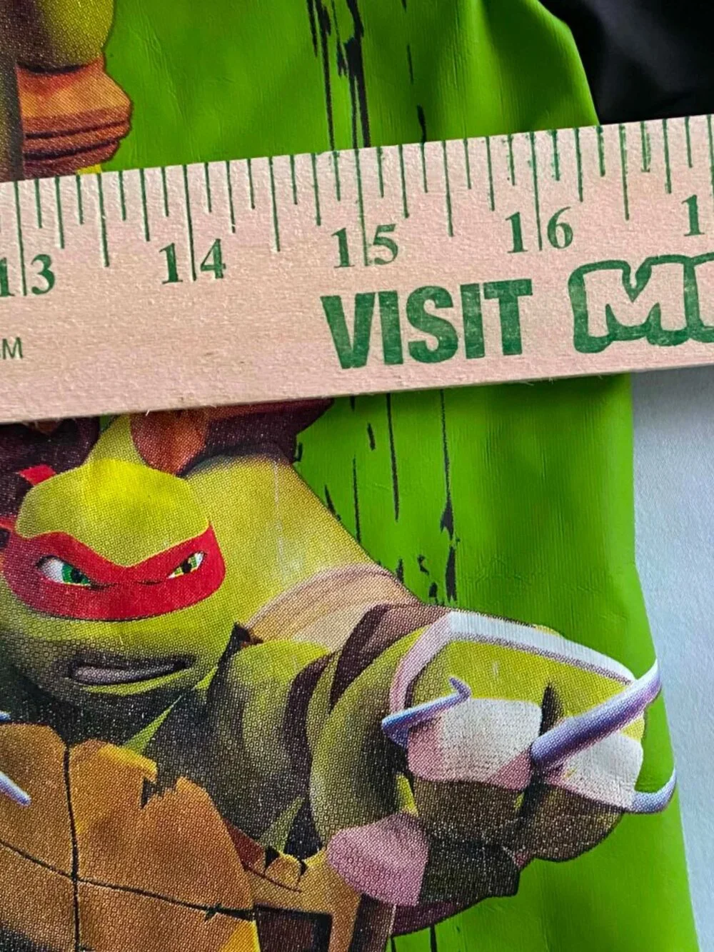 Nickelodeon TMNT Boys Raincoat Hooded Snap Front Green Rain Jacket Size M/L